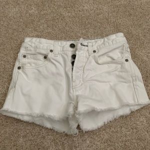 White denim shorts from free people